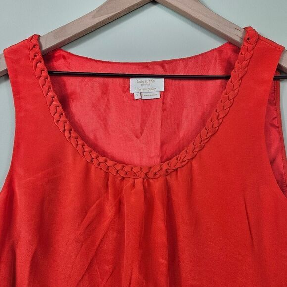 Kate Spade Sleeveless Silk Blouse. Red Small - Picture 3 of 12